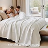image:imageBedsure Cooling Cotton Waffle Blanket Bundle Cooling Sheets Queen