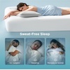 image:imageBedsure Cooling Fitted Sheet Bundle Cooling Pillow Cases Fitted Sheet Only with 360Elastic Band Silky Pillow Cases Set of 2 with Zipper Infused 3 HA amp Ceramides Gifts for Women Queen White