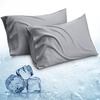 image:imageBedsure Cooling Pillow Cases King Bundle California King Size Sheets Set Grey