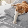 image:imageBedsure Cooling Pillow Cases King Bundle California King Size Sheets Set Grey