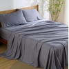 image:imageBedsure Cooling Sheets Set Queen Bundle Cooling Pillow Cases Queen with Envelope Closure Dark Grey