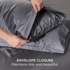 image:imageBedsure Cooling Sheets Set Queen Bundle Cooling Pillow Cases Queen with Envelope Closure Dark Grey