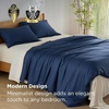 image:imageBedsure PureWoven Cooling Duvet Cover Ideal for Hot Sleepers Queen Size  100 Viscose Derived from Bamboo Lightweight amp Silky Soft Breathable MoistureWicking Bedding Set OEKOTEX Charcoal05  Navy No Comforter