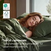 image:imageBedsure PureWoven Cooling Duvet Cover Ideal for Hot Sleepers Queen Size  100 Viscose Derived from Bamboo Lightweight amp Silky Soft Breathable MoistureWicking Bedding Set OEKOTEX Charcoal04  Olive Green No Comforter