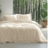 image:imageBedsure PureWoven Cooling Duvet Cover Ideal for Hot Sleepers Queen Size  100 Viscose Derived from Bamboo Lightweight amp Silky Soft Breathable MoistureWicking Bedding Set OEKOTEX Charcoal01  Light Beige No Comforter