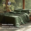 image:imageBedsure PureWoven Cooling Duvet Cover Ideal for Hot Sleepers Queen Size  100 Viscose Derived from Bamboo Lightweight amp Silky Soft Breathable MoistureWicking Bedding Set OEKOTEX Charcoal04  Olive Green No Comforter