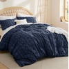 image:imageBedsure Queen Size Navy Cooling Sheet Set and Boho Duvet Cover Set with Pillow Shams  All Seasons Bedding