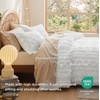 image:imageBedsure Queen Size Navy Cooling Sheet Set and Boho Duvet Cover Set with Pillow Shams  All Seasons Bedding