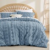 image:imageBedsure Queen Size Teal Blue Cooling Sheet Set and Boho Duvet Cover Set with Pillow Shams  All Seasons Bedding
