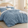 image:imageBedsure Queen Size Teal Blue Cooling Sheet Set and Boho Duvet Cover Set with Pillow Shams  All Seasons Bedding