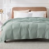 image:imageBedsure Sage Green Cooling Blanket and Beige Linen Waffle Blanket 104x90 Inches