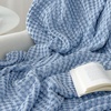 image:imageBedsure Sky Blue Cooling Blanket and Beige Linen Waffle Blanket 90x90 Inches