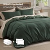image:imageBedsure Waffle Duvet Cover Queen Size  Only Includes 1 Duvet Cover 90x90 Luxury Soft amp Breathable Bedding for All Season WrinkleResistant Zipper Bedding with 8 Corner Ties Olive Green02  Forest Green No Comforter