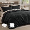 image:imageBedsure Waffle Duvet Cover Queen Size  Only Includes 1 Duvet Cover 90x90 Luxury Soft amp Breathable Bedding for All Season WrinkleResistant Zipper Bedding with 8 Corner Ties Olive Green05  Black No Comforter