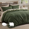 image:imageBedsure Waffle Duvet Cover Queen Size  Only Includes 1 Duvet Cover 90x90 Luxury Soft amp Breathable Bedding for All Season WrinkleResistant Zipper Bedding with 8 Corner Ties Olive Green00  Olive Green No Comforter