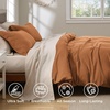 image:imageBedsure Waffle Duvet Cover Queen Size  Only Includes 1 Duvet Cover 90x90 Luxury Soft amp Breathable Bedding for All Season WrinkleResistant Zipper Bedding with 8 Corner Ties Olive Green07  Caramel Cafe No Comforter