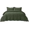 image:imageBedsure Waffle Duvet Cover Queen Size  Only Includes 1 Duvet Cover 90x90 Luxury Soft amp Breathable Bedding for All Season WrinkleResistant Zipper Bedding with 8 Corner Ties Olive Green00  Olive Green No Comforter