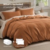 image:imageBedsure Waffle Duvet Cover Queen Size  Only Includes 1 Duvet Cover 90x90 Luxury Soft amp Breathable Bedding for All Season WrinkleResistant Zipper Bedding with 8 Corner Ties Olive Green07  Caramel Cafe No Comforter