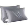 image:imageBedsure White Satin Pillowcase Standard Size and Bedsure Cooling Pillow Cases with Zipper