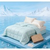 image:imageBedsure Cooling Comforter Bundle Cooling Pillow Cases for Hot Sleepers with DualSided Cool Tech 2 Pack HA amp Ceramides Infused Silky Cooling Pillowcases Soft for Skin Hair Green amp Beige King Size