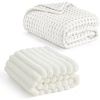image:imageBedsure Cooling Cotton Waffle King Size Blanket Ivory 104x90 InchesampKing Size Blanket for BedWhite108x90 Inches