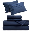 image:imageBedsure Cooling Pillow Cases Queen Bundle Queen Sheet Set Navy