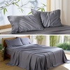 image:imageBedsure Cooling Sheets Set Queen Bundle Cooling Pillow Cases Queen with Envelope Closure Dark Grey