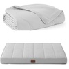 image:imageBedsure Orthopedic Cooling Dog Bed for Crate  35x22 Inches Cooling Blanket for Small Dogs with Breathable AirCore Fill QMAXgt04 Pearl Grey 25x35