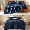 image:imageBedsure Queen Size Navy Cooling Sheet Set and Boho Duvet Cover Set with Pillow Shams  All Seasons Bedding