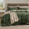 image:imageBedsure Waffle Duvet Cover Queen Size  Only Includes 1 Duvet Cover 90x90 Luxury Soft amp Breathable Bedding for All Season WrinkleResistant Zipper Bedding with 8 Corner Ties Olive Green00  Olive Green No Comforter