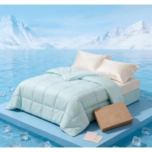 image:imageBedsure Cooling Comforter Bundle Cooling Pillow Cases for Hot Sleepers with DualSided Cool Tech 2 Pack HA amp Ceramides Infused Silky Cooling Pillowcases Soft for Skin Hair Green amp Beige King Size