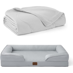 image:imageBedsure Cooling Dog Beds Large Sized Dog Grey 35 Cooling Blanket for Large Dogs with Breathable AirCore Fill QMAXgt04 Pearl Grey 25x35