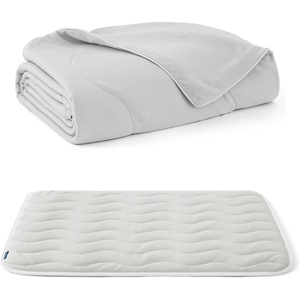 image:imageBedsure Cooling Mat for Large Dogs  QMaxgt04 35x23 Grey Cooling Blanket for Small Dogs with Breathable AirCore Fill QMAXgt04 Pearl Grey 25x35