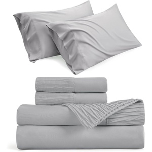image:imageBedsure Cooling Pillow Cases Queen Bundle Queen Sheet Set Grey