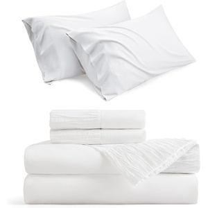 image:imageBedsure Cooling Pillow Cases Standard Size Bundle Full Size Sheets White