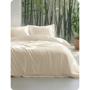 image:imageBedsure PureWoven Cooling Duvet Cover Ideal for Hot Sleepers Queen Size  100 Viscose Derived from Bamboo Lightweight amp Silky Soft Breathable MoistureWicking Bedding Set OEKOTEX Charcoal01  Light Beige No Comforter