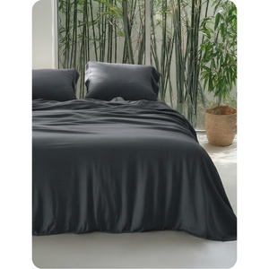 image:imageBedsure PureWoven Cooling Duvet Cover Ideal for Hot Sleepers Queen Size  100 Viscose Derived from Bamboo Lightweight amp Silky Soft Breathable MoistureWicking Bedding Set OEKOTEX Charcoal08  Charcoal No Comforter