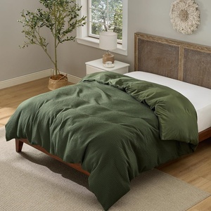 image:imageBedsure Waffle Duvet Cover Queen Size  Only Includes 1 Duvet Cover 90x90 Luxury Soft amp Breathable Bedding for All Season WrinkleResistant Zipper Bedding with 8 Corner Ties Olive Green00  Olive Green Only Duvet Cover