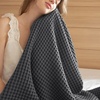 image:imageBedsure 100 Cotton Oversized King Blanket for Spring Summer Waffle Weave Couch Cover California King Blanket Thin Lightweight Breathable Bedding Gifts for Women Men Teens Linen 120x94Dark Grey