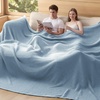 image:imageBedsure 100 Cotton Oversized King Blanket for Spring Summer Waffle Weave Couch Cover California King Blanket Thin Lightweight Breathable Bedding Gifts for Women Men Teens Linen 120x94Celestial Blue