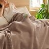 image:imageBedsure 100 Cotton Oversized King Blanket for Spring Summer Waffle Weave Couch Cover California King Blanket Thin Lightweight Breathable Bedding Gifts for Women Men Teens Linen 120x94Coffee Brown
