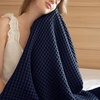 image:imageBedsure 100 Cotton Oversized King Blanket for Spring Summer Waffle Weave Couch Cover California King Blanket Thin Lightweight Breathable Bedding Gifts for Women Men Teens Linen 120x94Navy Blue