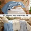 image:imageBedsure 100 Cotton Oversized King Blanket for Spring Summer Waffle Weave Couch Cover California King Blanket Thin Lightweight Breathable Bedding Gifts for Women Men Teens Linen 120x94Celestial Blue