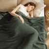 image:imageBedsure 100 Cotton Oversized King Blanket for Spring Summer Waffle Weave Couch Cover California King Blanket Thin Lightweight Breathable Bedding Gifts for Women Men Teens Linen 120x94Olive Green