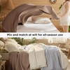 image:imageBedsure 100 Cotton Oversized King Blanket for Spring Summer Waffle Weave Couch Cover California King Blanket Thin Lightweight Breathable Bedding Gifts for Women Men Teens Linen 120x94Coffee Brown