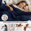 image:imageBedsure 100 Cotton Oversized King Blanket for Spring Summer Waffle Weave Couch Cover California King Blanket Thin Lightweight Breathable Bedding Gifts for Women Men Teens Linen 120x94Navy Blue