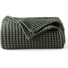 image:imageBedsure 100 Cotton Oversized King Blanket for Spring Summer Waffle Weave Couch Cover California King Blanket Thin Lightweight Breathable Bedding Gifts for Women Men Teens Linen 120x94Olive Green