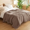 image:imageBedsure 100 Cotton Oversized King Blanket for Spring Summer Waffle Weave Couch Cover California King Blanket Thin Lightweight Breathable Bedding Gifts for Women Men Teens Linen 120x94Coffee Brown