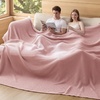 image:imageBedsure 100 Cotton Oversized King Blanket for Spring Summer Waffle Weave Couch Cover California King Blanket Thin Lightweight Breathable Bedding Gifts for Women Men Teens Linen 120x94Pink