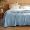image:imageBedsure 100 Cotton Oversized King Blanket for Spring Summer Waffle Weave Couch Cover California King Blanket Thin Lightweight Breathable Bedding Gifts for Women Men Teens Linen 120x94Celestial Blue
